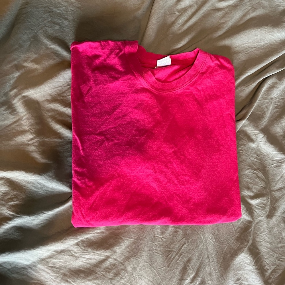 Gildardo Heavy Cotton Women’s Large Blank Hot Pink T-Shirt